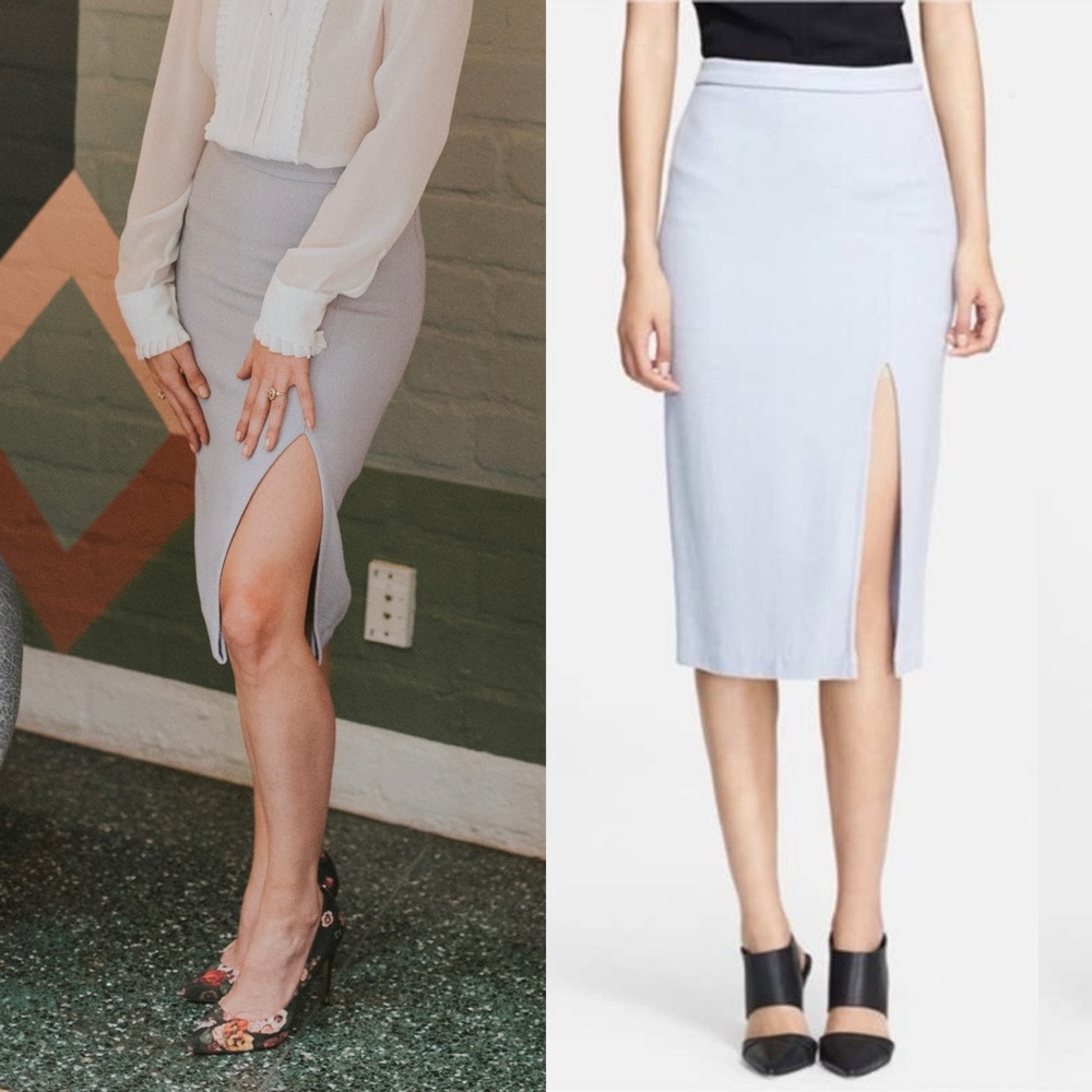 ALC Tonne Waffle Crepe Midi Skirt Size 2